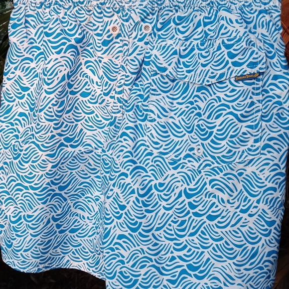Mens blue wave swim short - Picture 2 of 4